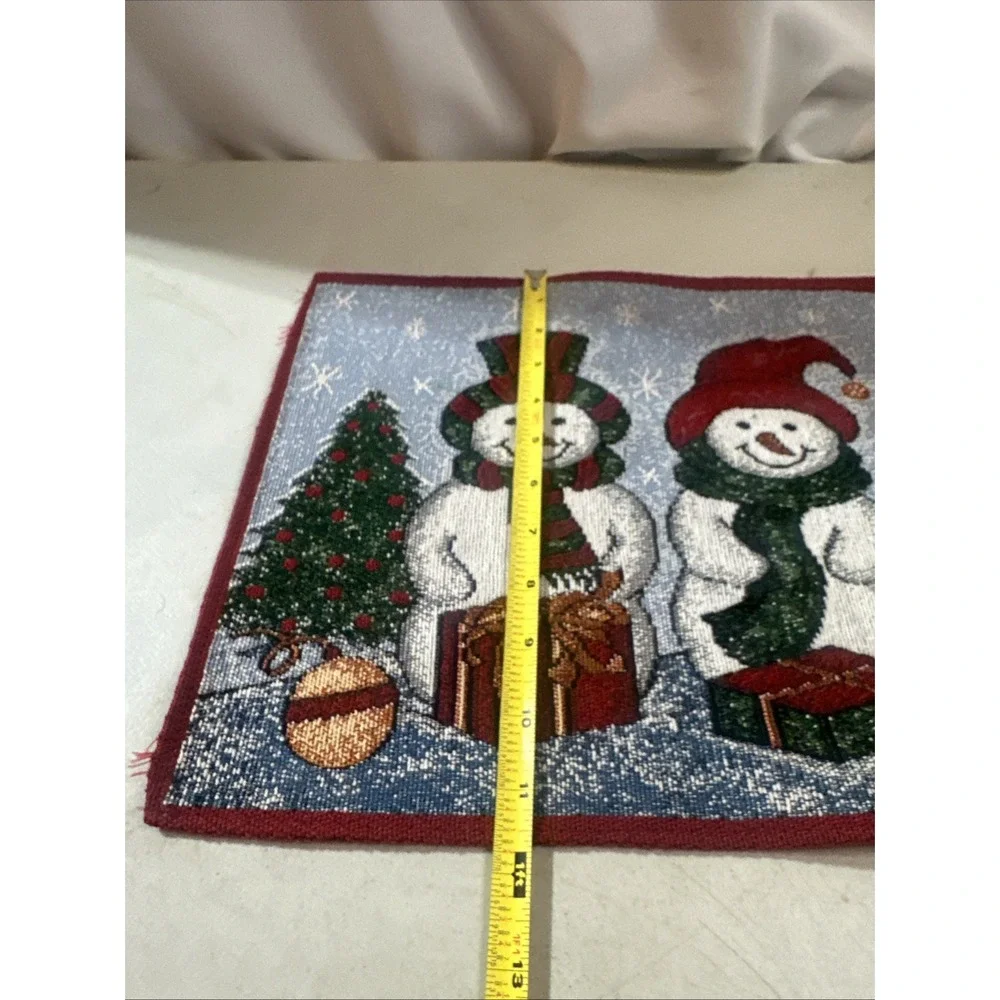 5 Tapestry Snowmen Family Placemats Holiday Christmas Snow Vintage